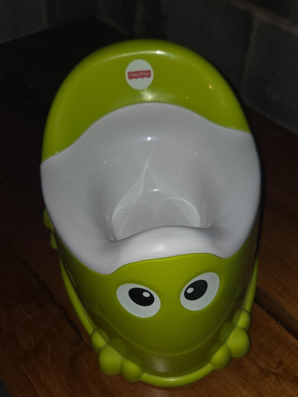 Fisher-Price Lime Green and White Toddler Potty with Friendly Face